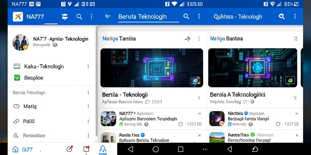 Tampilan antarmuka aplikasi NA777 dengan berita teknologi terkini.