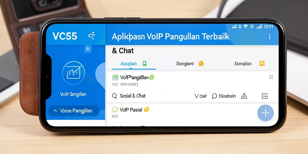 Tampilan antarmuka VC55 yang modern untuk VoIP Panggilan.